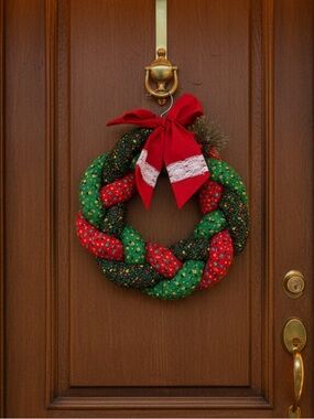 Handmade Vintage-Inspired Christmas Wreath Nostalgic Cozy Cottagecore Holiday